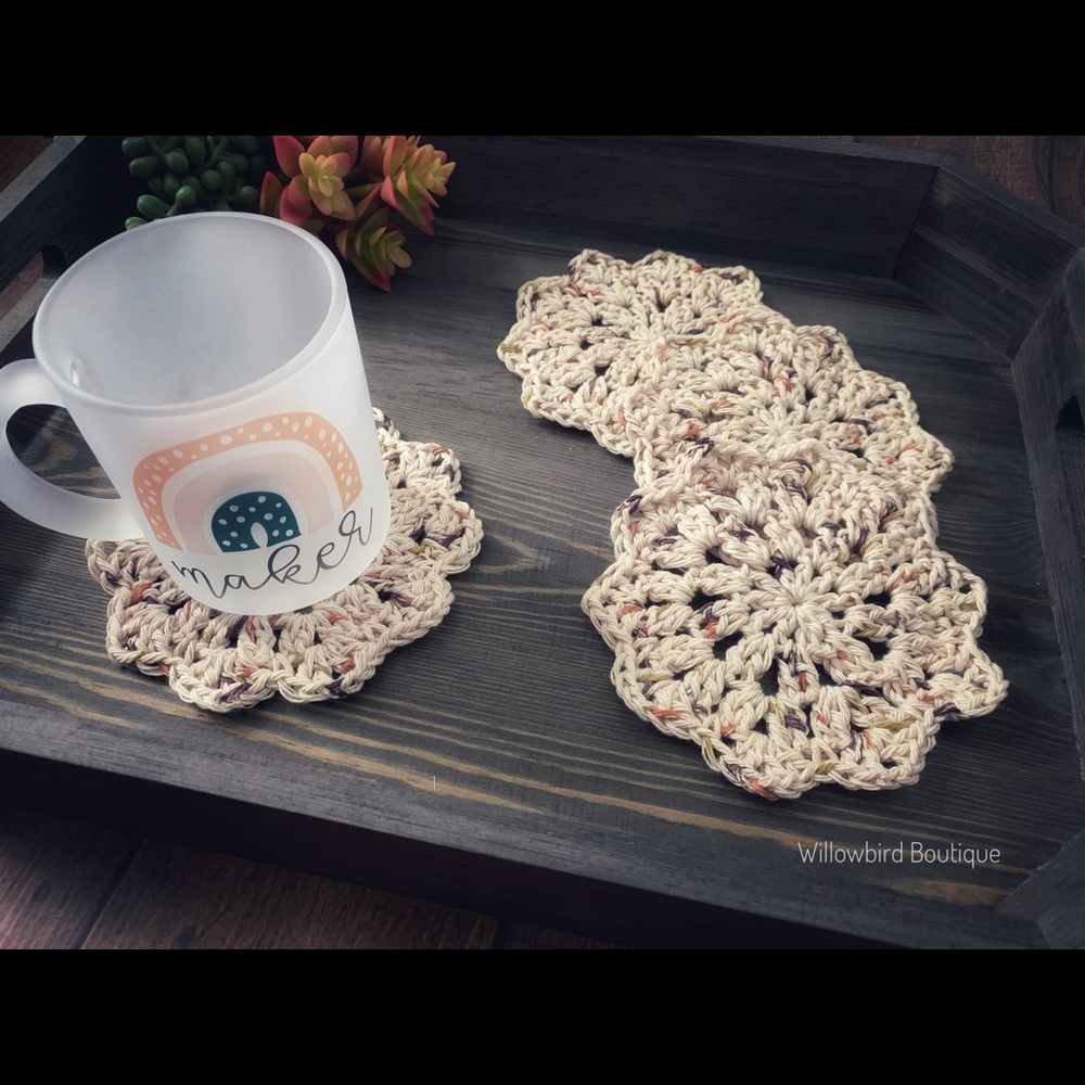 Set of 4 Crocheted Coasters